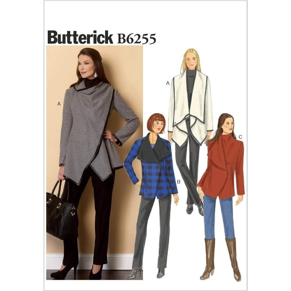 Butterick Sewing Pattern 6255 Coat‎ Jacket Misses Size XS-M